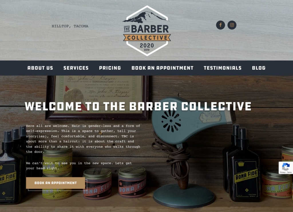 TheBarberCollective.shop Homepage Screenshot